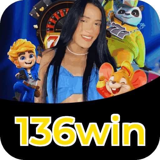 Interface do aplicativo 136win mostrando jogos disponíveis no iOS e Android
